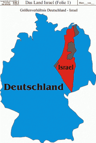 OHP-Israel Größenverhältnis zu Deutschland